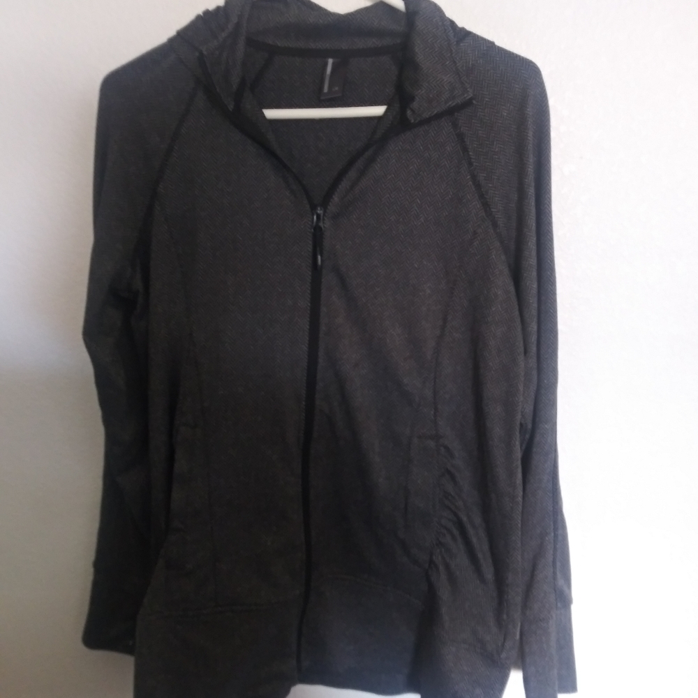 Zip up grey and black jacket